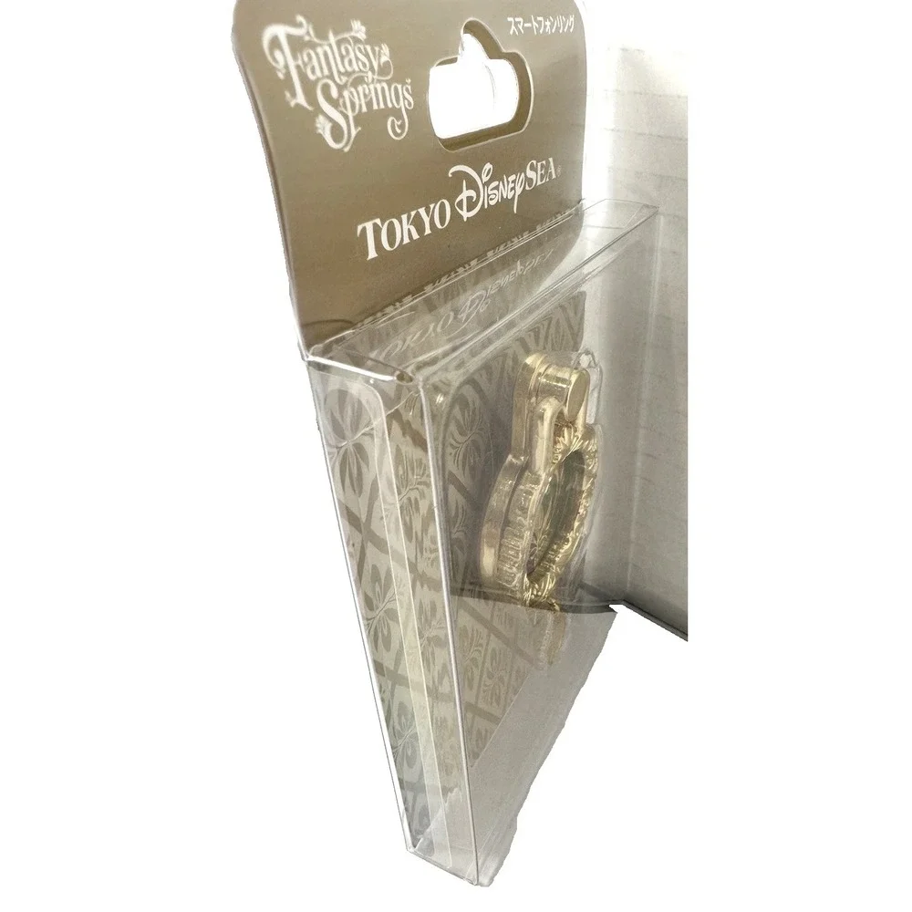Tokyo DisneySea Fantasy Springs Phone Ring Stand Gold Enamel Keyhole Charm